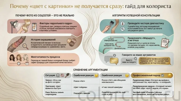 Как объяснить клиентке, почему «цвет с картинки» не получится