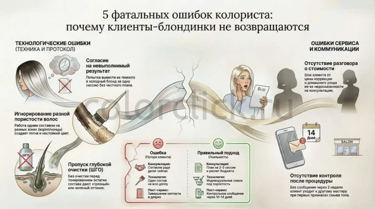 Топ-5 ошибок при работе с блондом: почему уходят клиенты