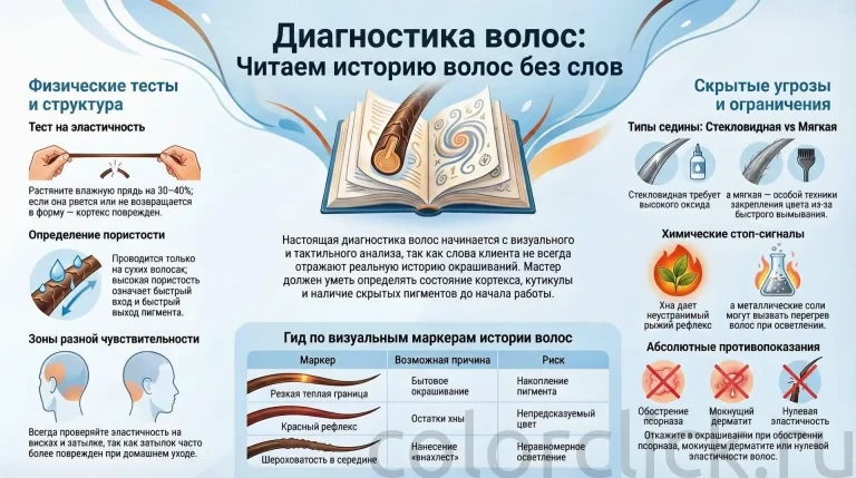 Диагностика волос перед окрашиванием: что мастер видит до того, как клиент открыл рот