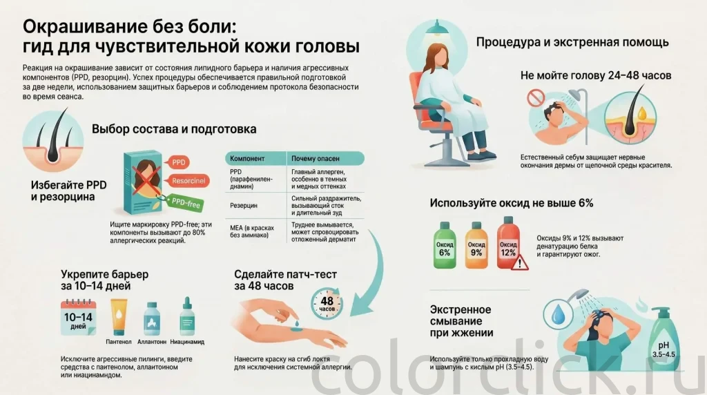 Чувствительная кожа головы: как окрашивать без реакции