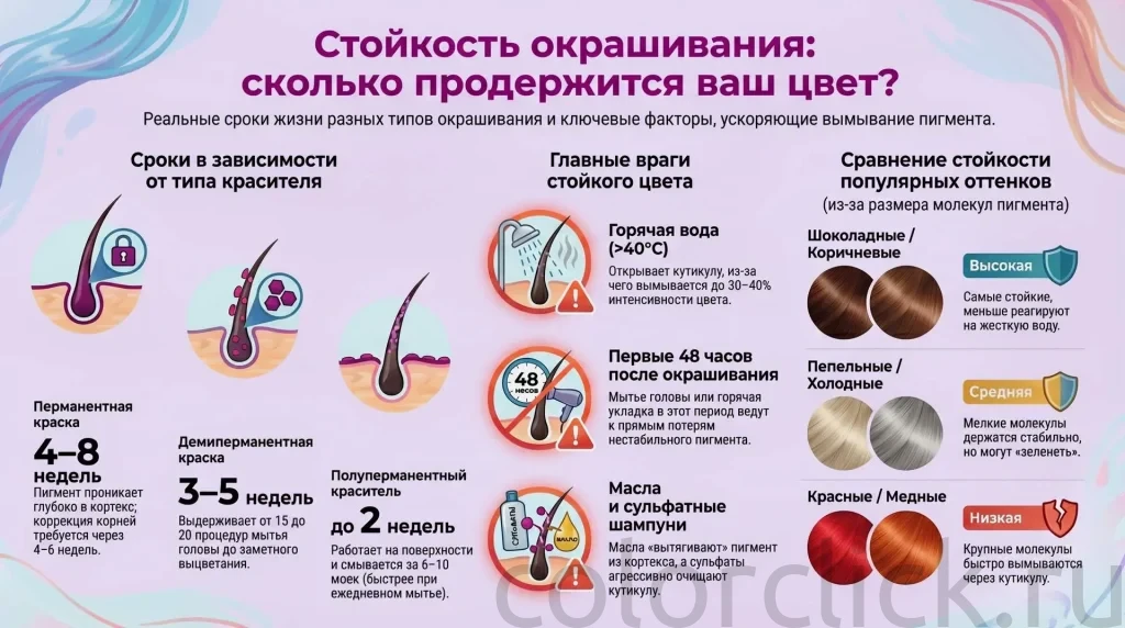 Как долго держится окрашивание волос