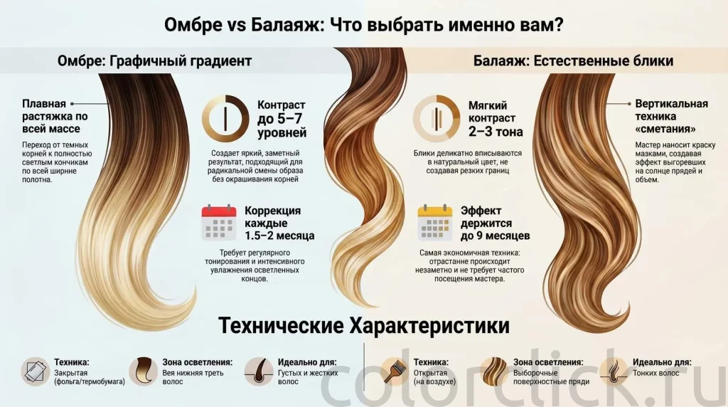 Омбре или Балаяж: объясняем клиенту разницу