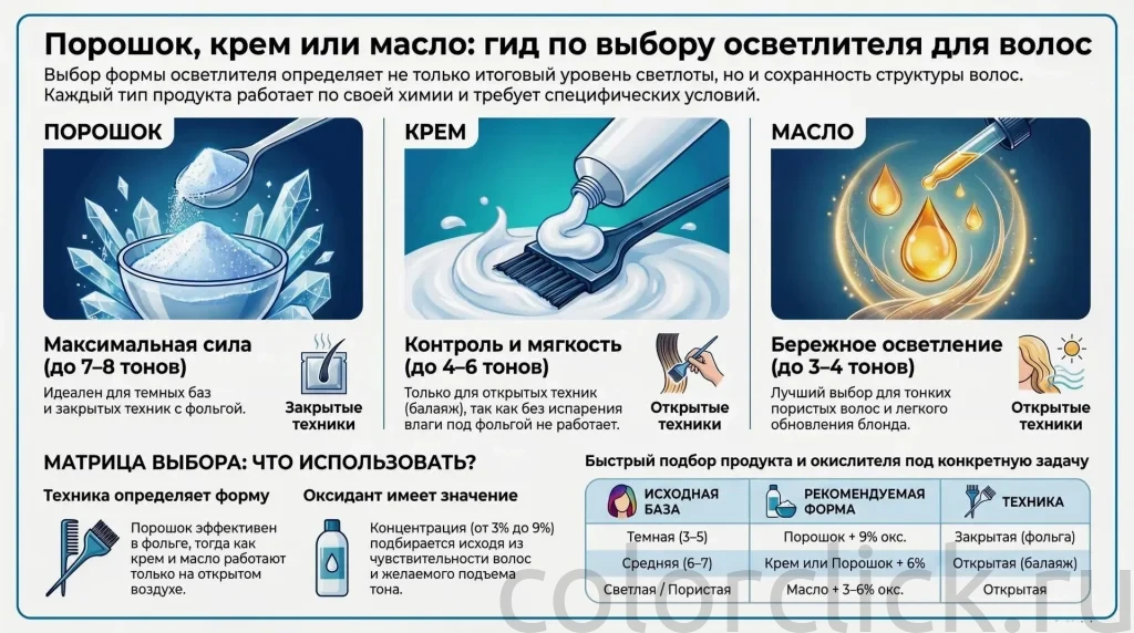 Порошок, крем или масло: виды осветлителей под свои волосы