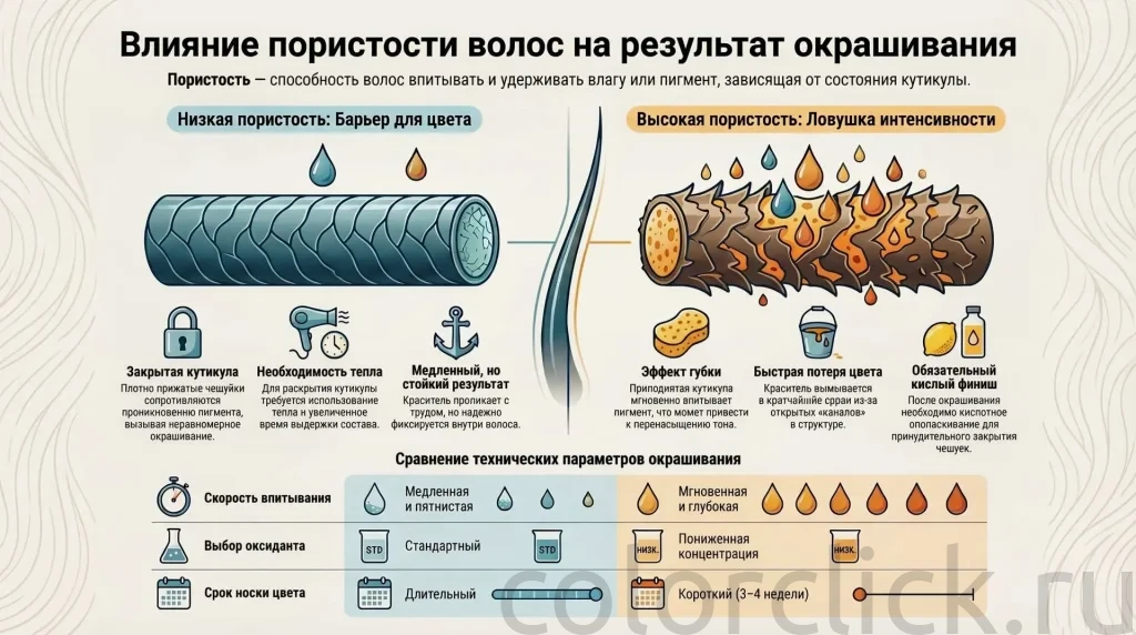 Влияние пористости на поведение волос: таблица-шпаргалка