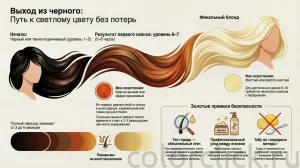 Выход из черного цвета волос: почему блонда не будет и чего ждать на самом деле