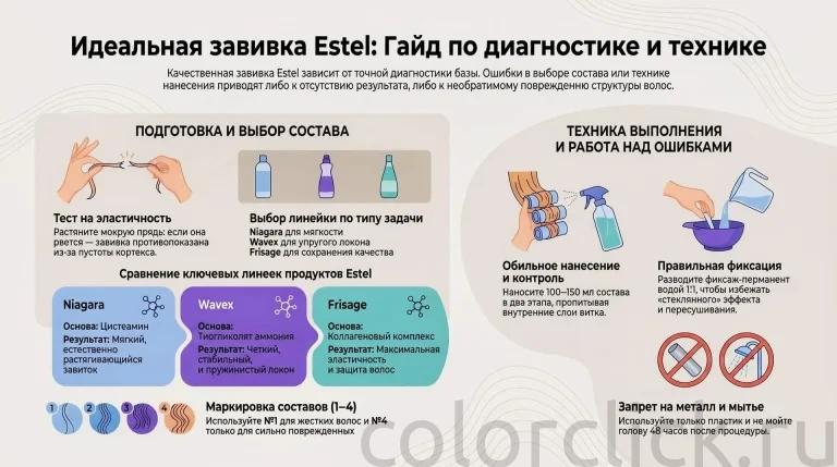 Инструкция по химической завивке эстель: диагностика, техника, ошибки