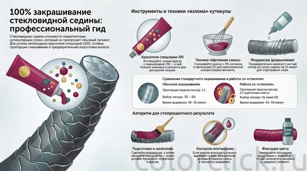 Как выбрать краску для стекловидной седины и закрасить ее на 100%