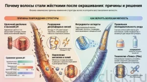 Почему после окрашивания волосы стали жёсткими