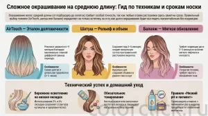 Сложное окрашивание волос средней длины: гид по техникам и срокам носки