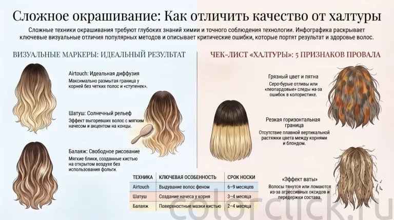 Сложные техники окрашивания волос: как отличить качественную работу от халтуры