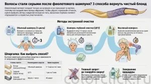 Фиолетовый шампунь сделал волосы серыми — как быстро убрать оттенок