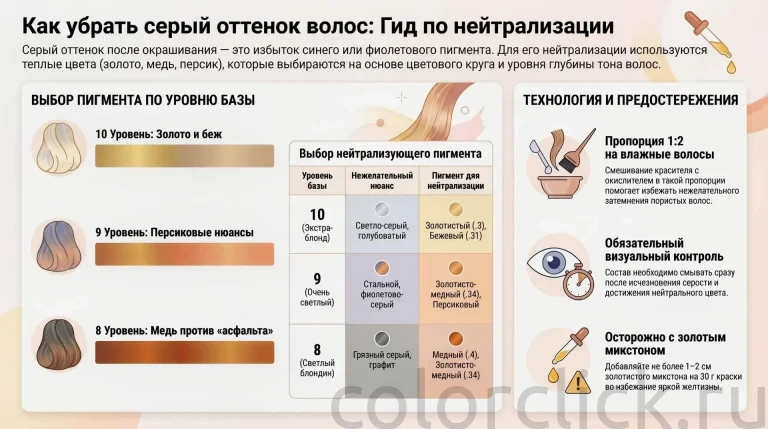 Какой пигмент убирает серый оттенок волос