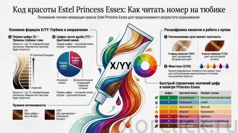 Нумерация Princess Essex Estel что означают цифры в формуле цвета