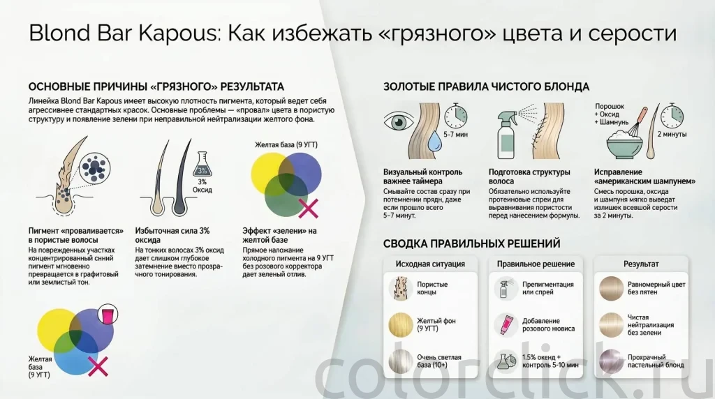 Ошибки при окрашивании blond bar kapous: почему цвет уходит в серость и грязь