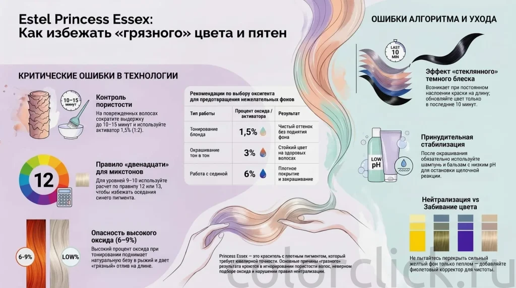 Ошибки при окрашивании princess essex estel: почему получается грязный цвет