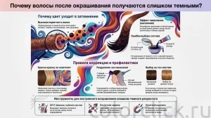 Почему после окрашивания волосы темнее: причины перенасыщения пигментом