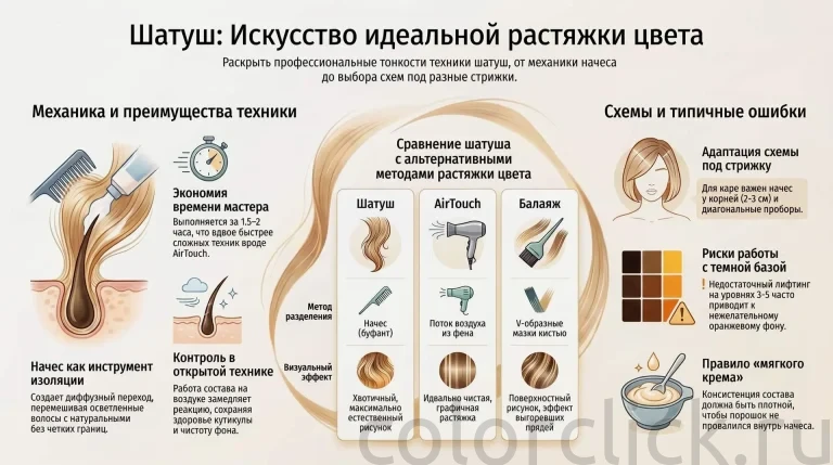 Техника окрашивания волос шатуш: профессиональный разбор нюансов и схем