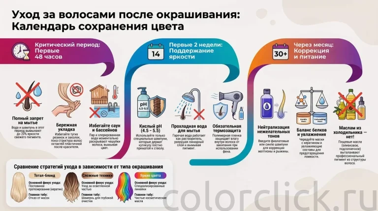 Уход за волосами после окрашивания: график процедур по неделям