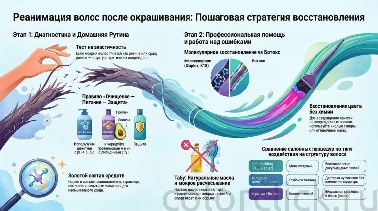 3 стратегии восстановления волос после окрашивания — от домашнего ухода до салонных процедур