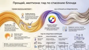 Желтые волосы после окрашивания: как исправить корни и длину