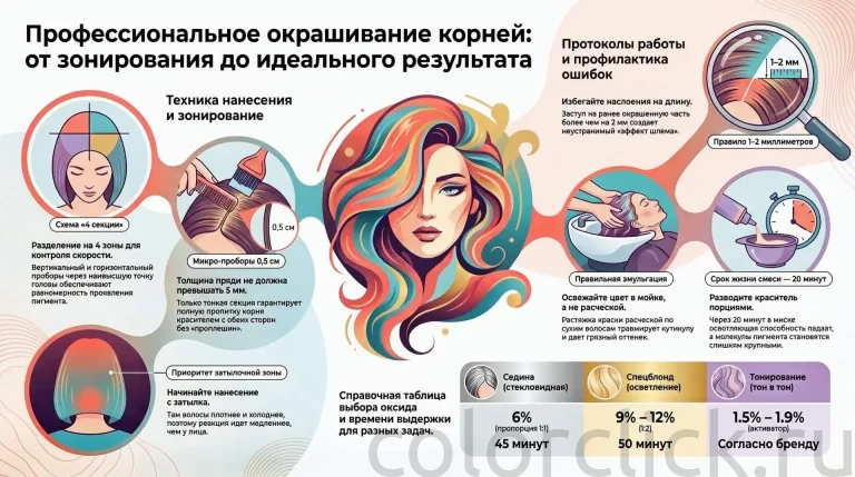 Окрашивание корней: техника нанесения и разбор ошибок колориста