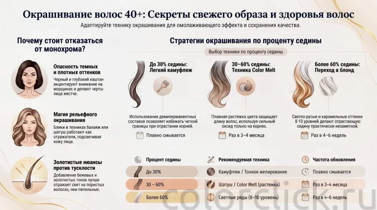 Окрашивание волос после 40: как структура и образ жизни определяют выбор техники