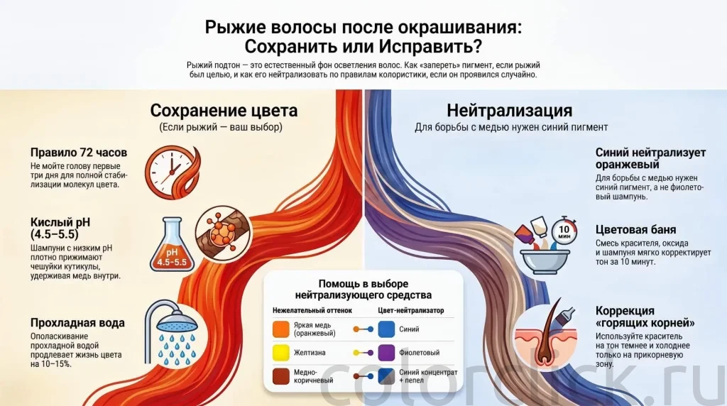 Рыжие волосы после окрашивания: почему цвет меняется и как его контролировать