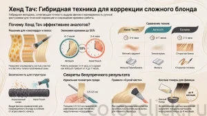 Техника окрашивания хенд тач: как исправлять пятна и полосы на сложных базах