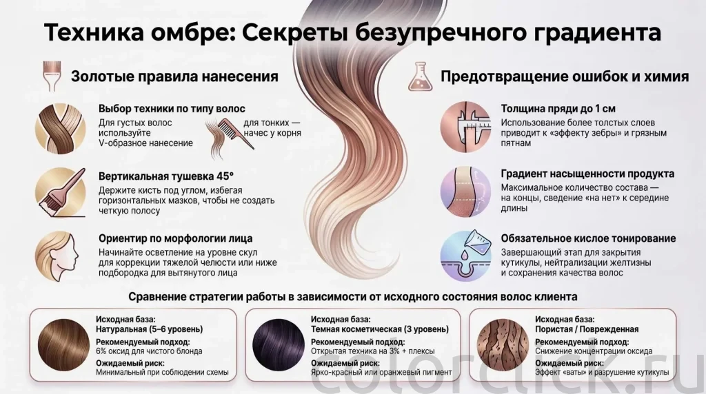 Техника окрашивания омбре: как избежать резких границ и пятен