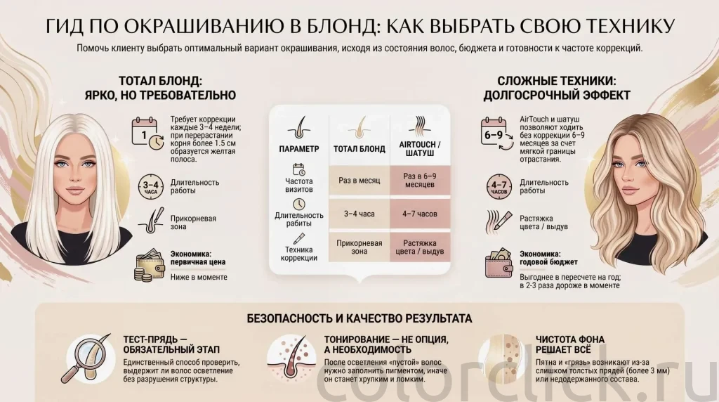Техники окрашивания в блонд: как выбрать вариант под свой тип волос