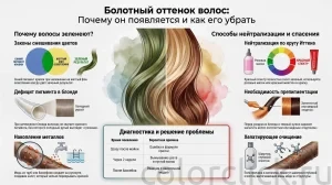 Болотный цвет волос после окрашивания: почему он появляется и как его убрать