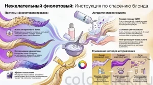 Фиолетовые волосы после окрашивания: причины провала и способы коррекции